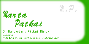 marta patkai business card